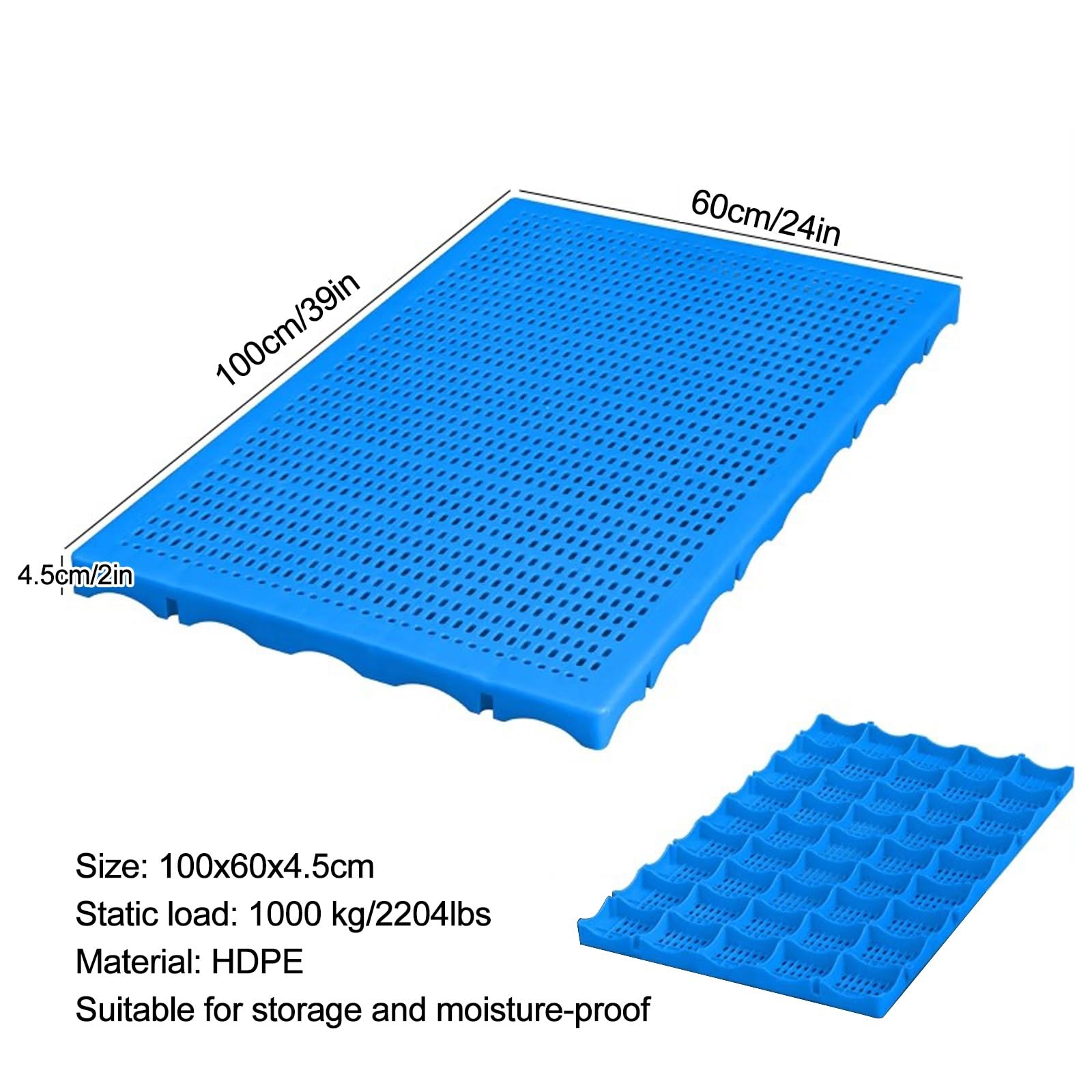 Palette en Plastique Légères, Palettes de sol Imperméables, Tapis de Rangement pour Garage, Sous-Sol, Industrie(A)