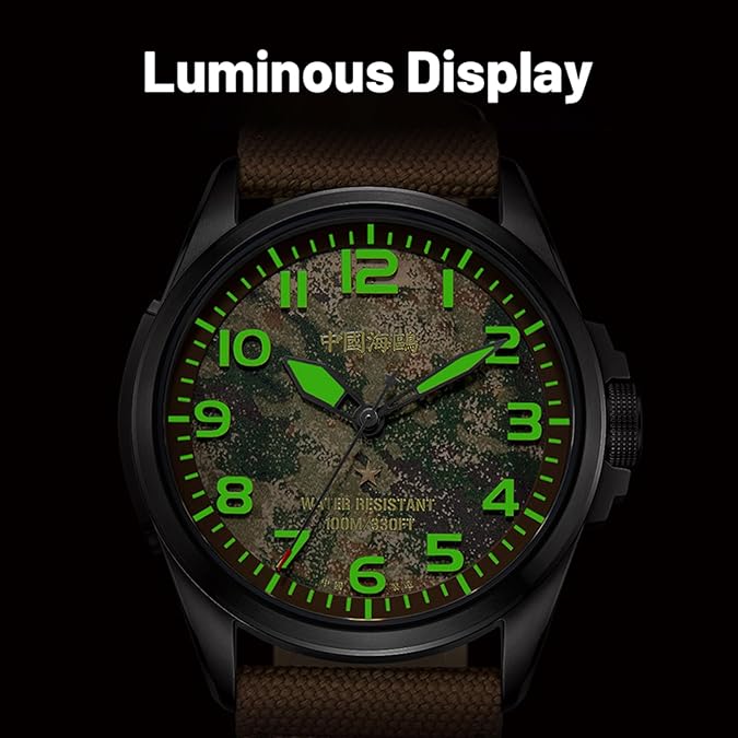 SEA-GULL Mens Mechanical Watches, Automatic Wristwatch for Men, Journey Series Military Watch, Seagull ST25,Luminous, 1072