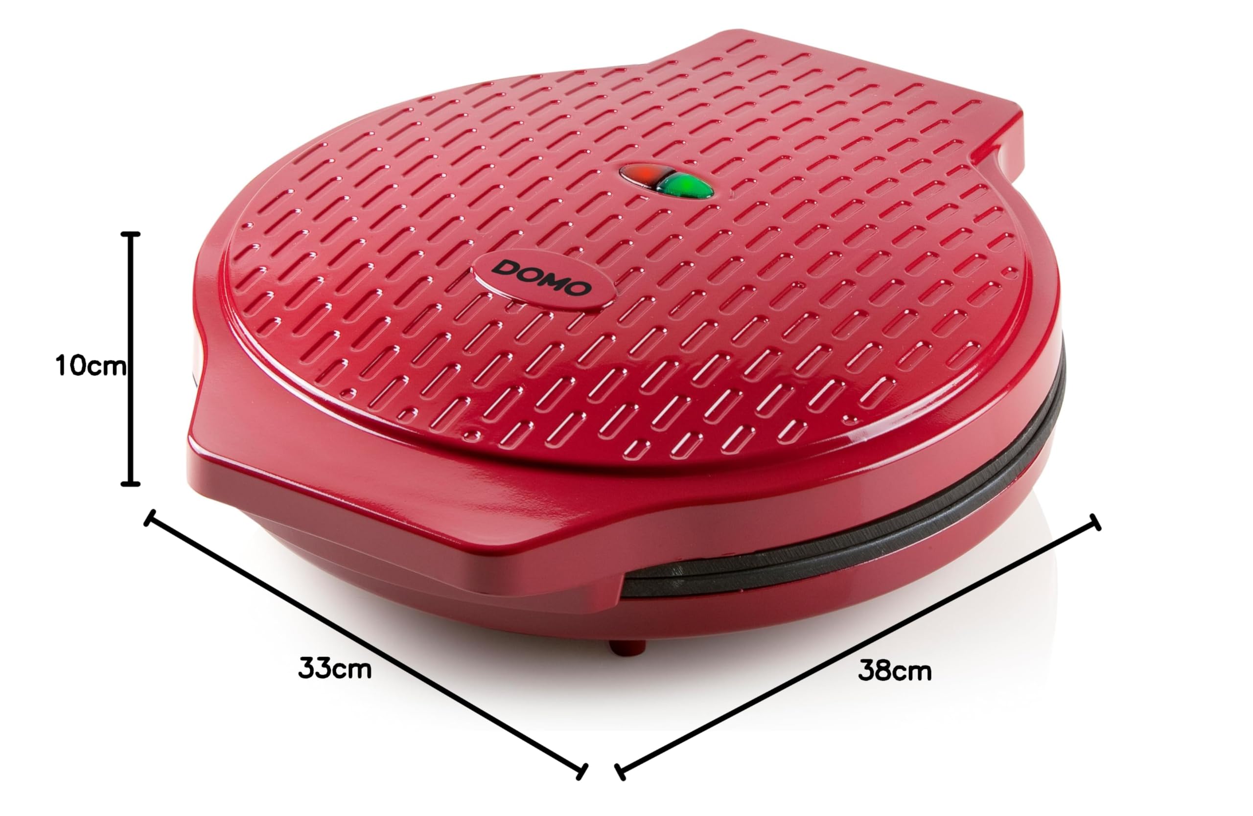 DOMO DO1099PZ Express - Padella per pizza surgelata, 12 minuti e molti altri piatti, dimensioni: 33 x 38 x 10 cm, superficie di cottura 30,5 cm, colore: Rosso