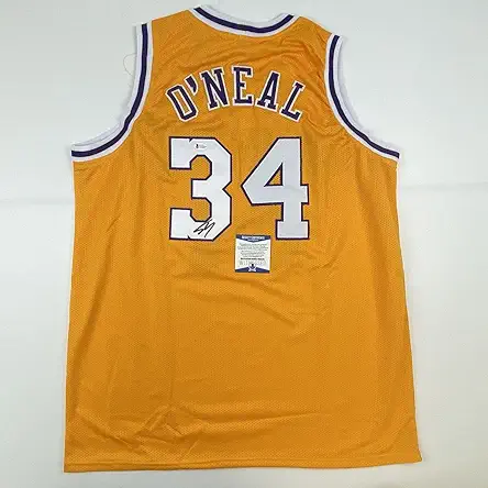 Autographed/Signed Shaquille Shaq O'Neal Los Angeles LA Yellow...