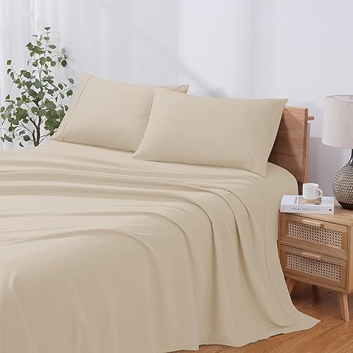 Miniatura 2 de Modern Threads Sábanas de microfibra suave, incluye sábana encimera, sábana bajera con bolsillos profundos y fundas de almohada, color liso, cáscara