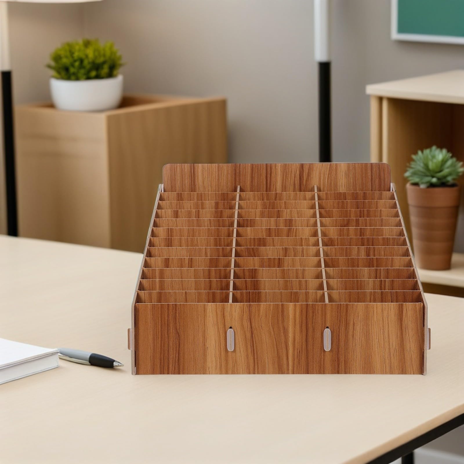 SHINEOFI Scatola in Materiale Resistente con Scomparti Multipli Porta Cellulare Organizer da Tavolo per Facile Gestione dei Telefoni per e Aula