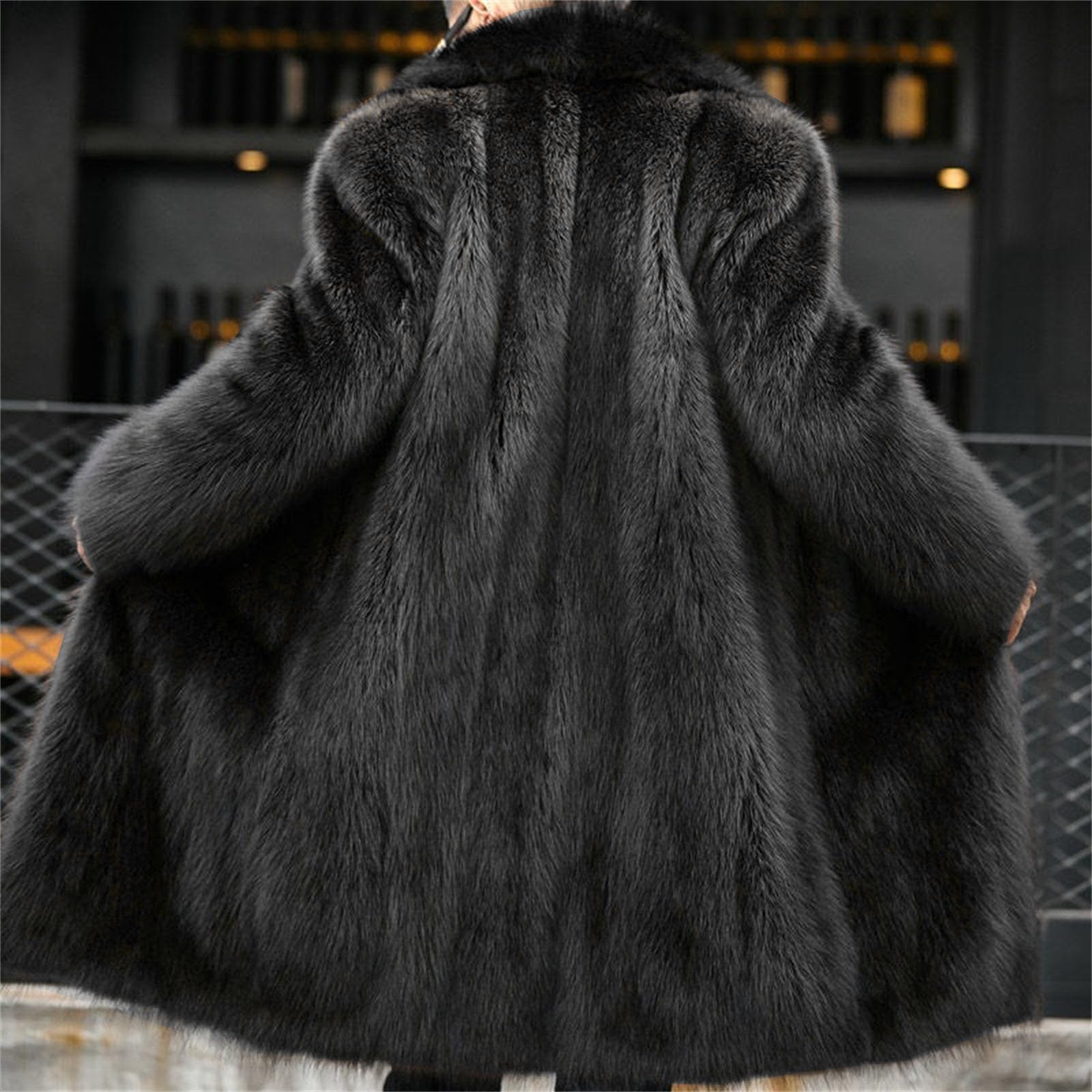 Cappotto lungo in pelliccia sintetica da uomo, trench invernale in pelliccia sintetica, spesso, morbido e caldo, abbigliamento casual da strada