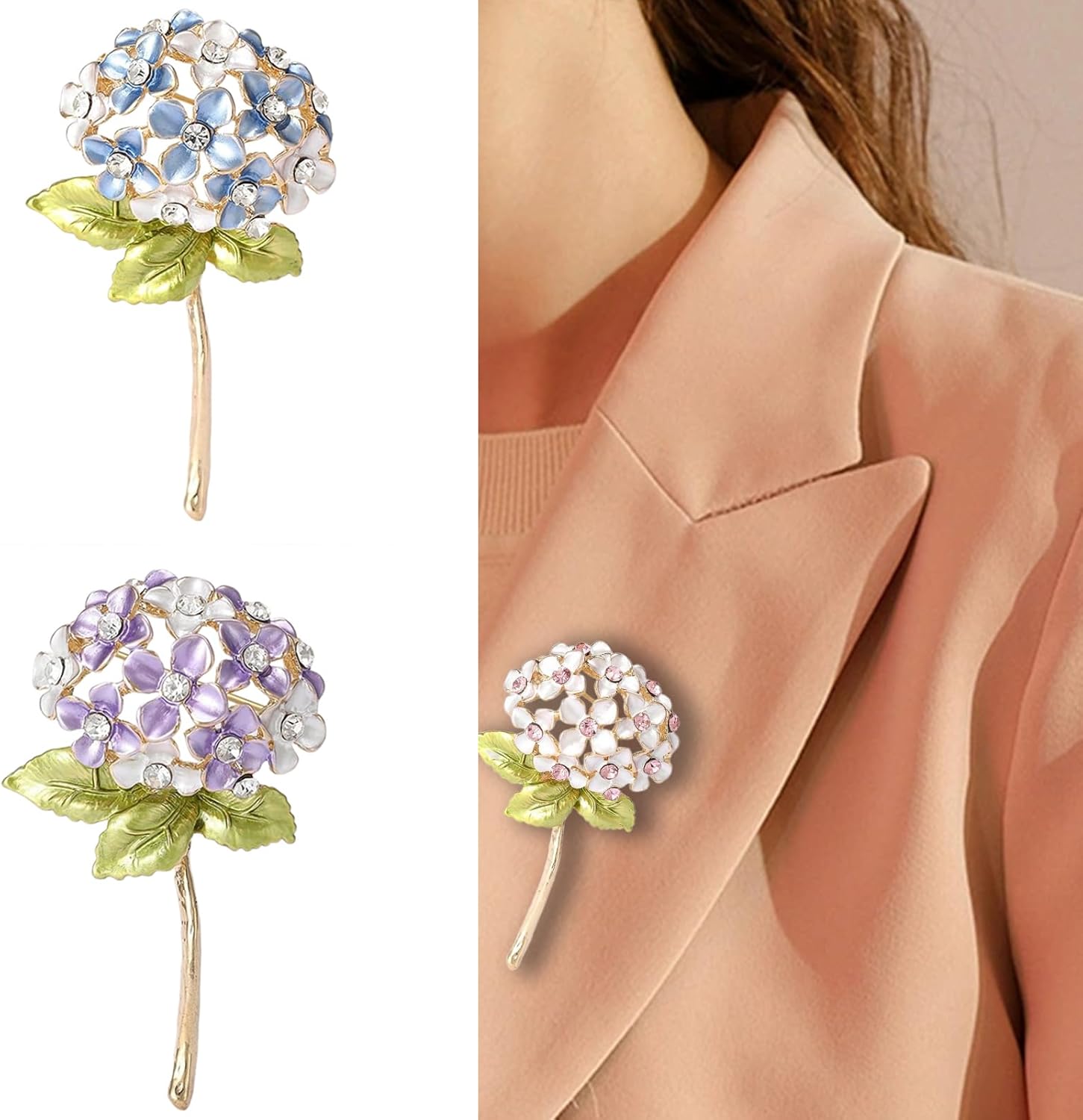 Broche Esmée Obsidienne Dorée | Be Maad - Broche Fleur Sophistiquée Laiton Doré à L'or Fin 18K