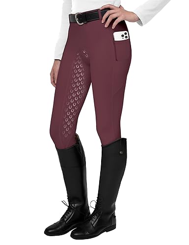 FitsT4 Sports Women's Full Seat Riding Tights Active Silicon Grip Horse Riding Tights Equestrian Breeches