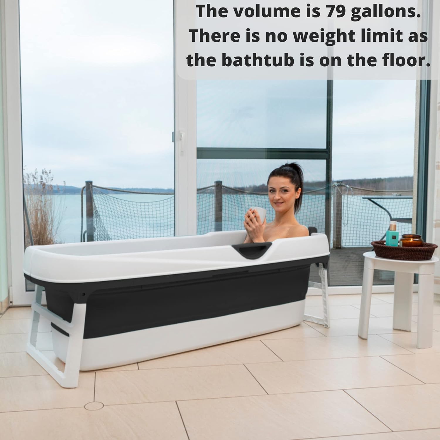 Bañera Plegable Para Adultos Y Niños 100 Cm - Con Asiento Cómodo Y Fácil De Guardar