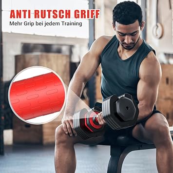XDDIAS Adjustable Dumbbells Set 2 to 11 kg / 6.5 to 24.5 kg - 5-in-1 Dumbbells with 1 Second Quick Adjustment Space Saving Dumbbell Set with Non-Slip Handle for Home Gym Weights Dumbbell