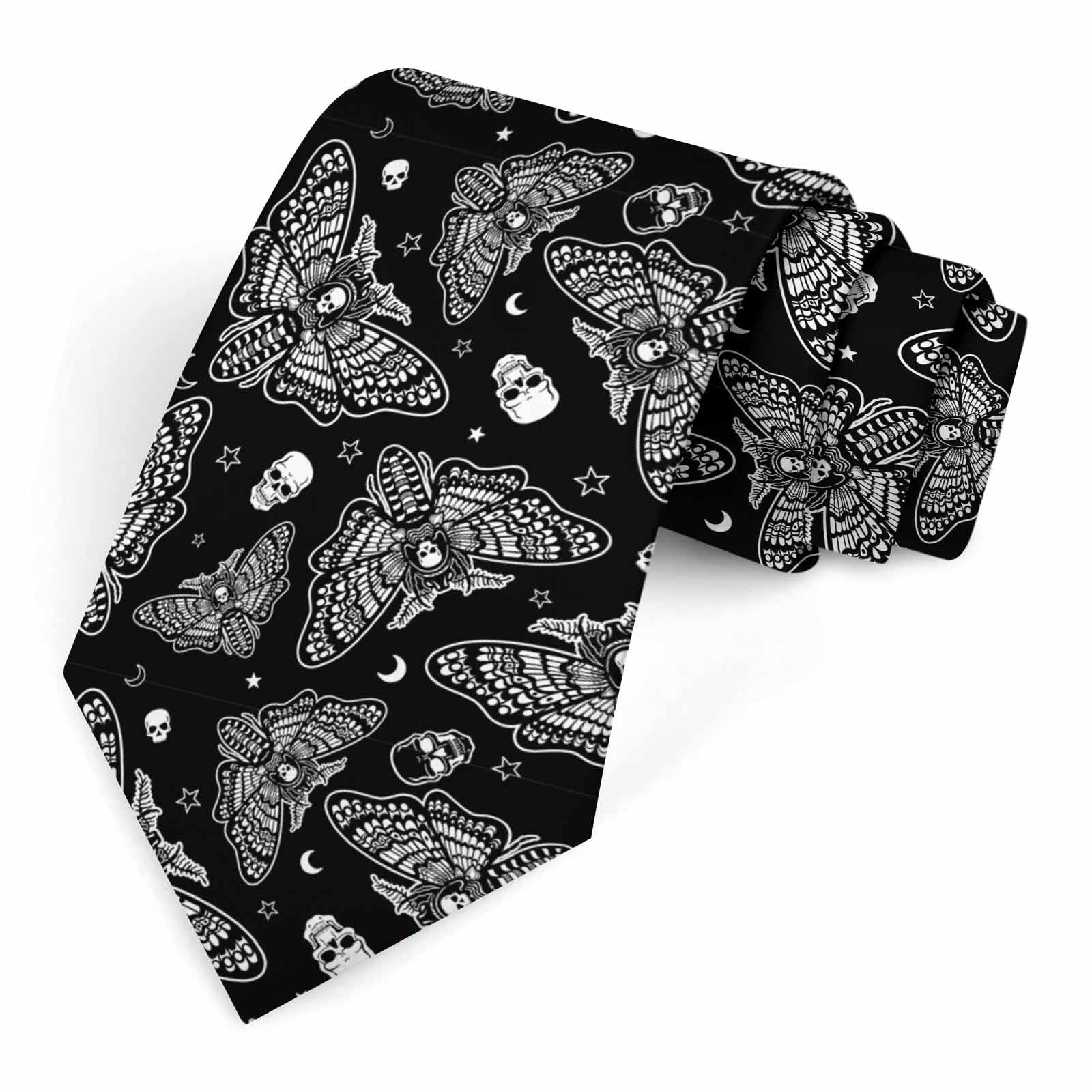 Muntayson Unisex Moth Dead Head, Skull Men's Ties Men Novelty Neckties Fashion Neck Tie For Women