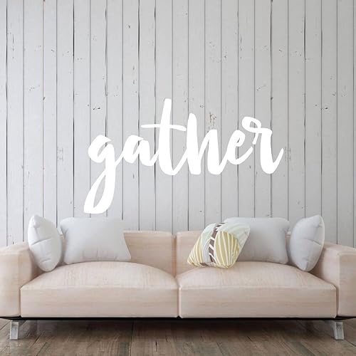 Miniatura 7 de "Gather" Sign Wall Art Decal - Cursive Large Living Room Wall Décor Sticker - Family and Friends Themed Home Wall Decoration - Perfect for Living