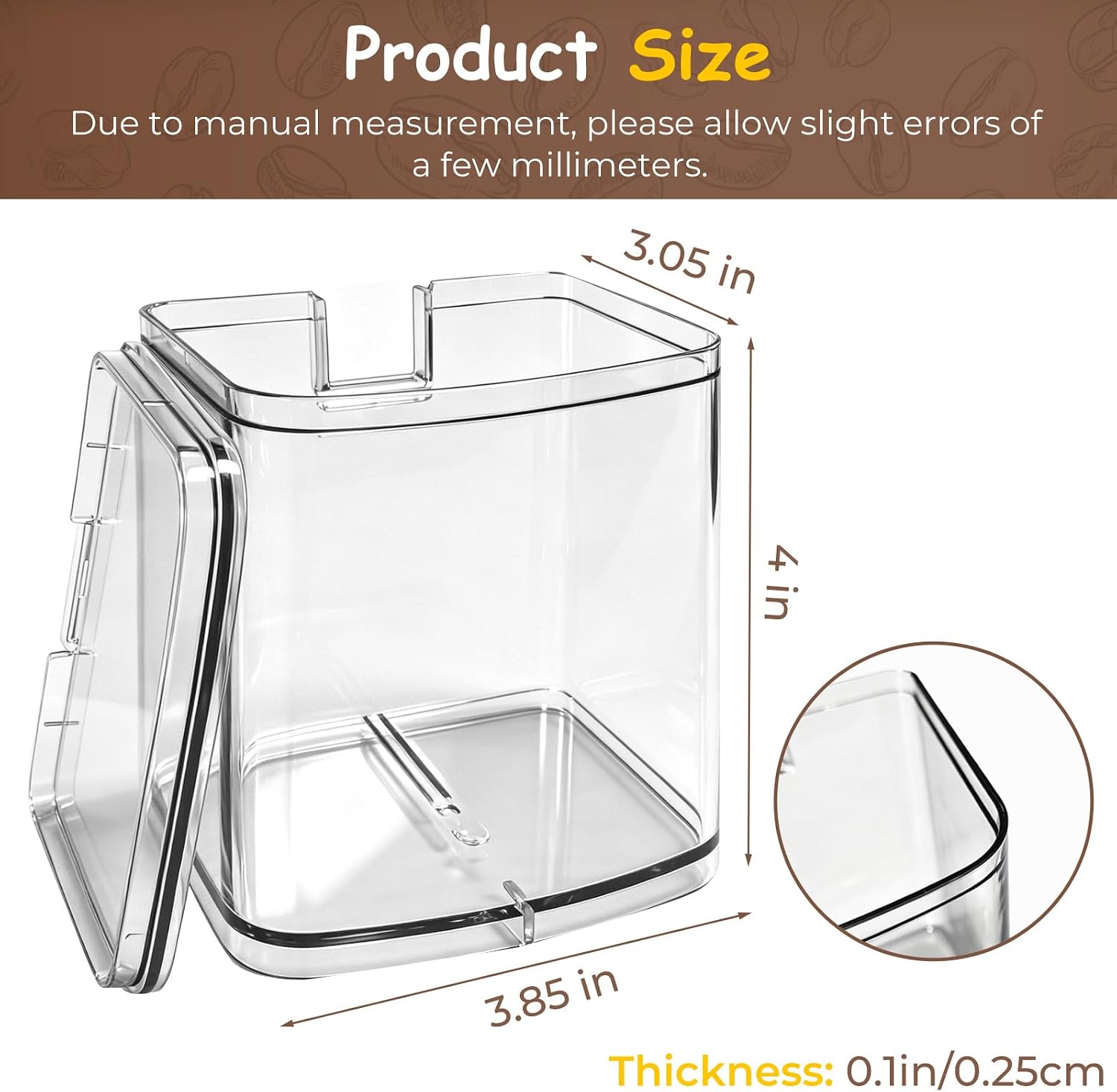 DBM-8GC Grind Chamber With Lid for Cuisinart Burr Coffee Grinder DBM-8P1 | Removable Coffee Grind Chamber for Food Processor Replacement Parts, Clear Round Flip Top Design, 1 Pack