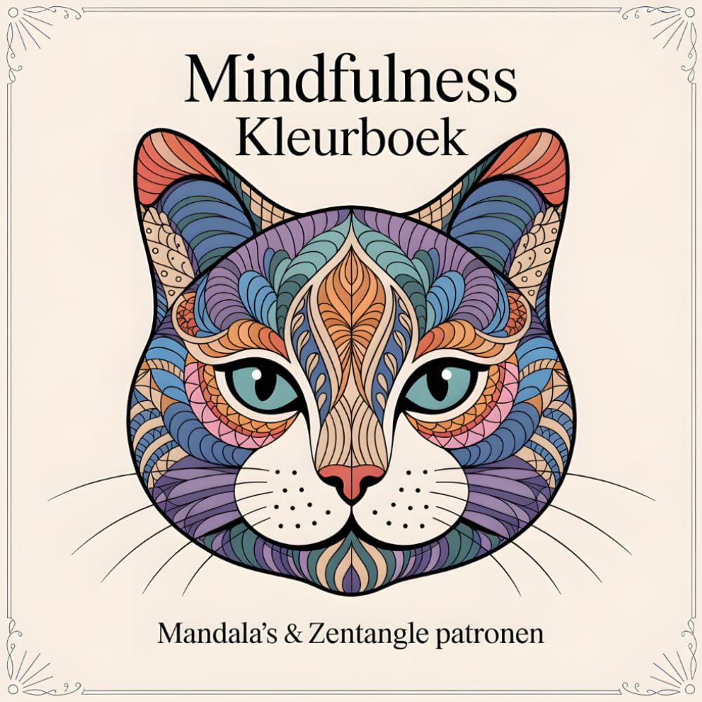 Mindfulness Kleurboek - Mandala's & Zentangle Patronen: Mandala's & Zentangle Kunstmotieven met Dieren voor Volwassenen ter Ontspanning en Stressvermindering