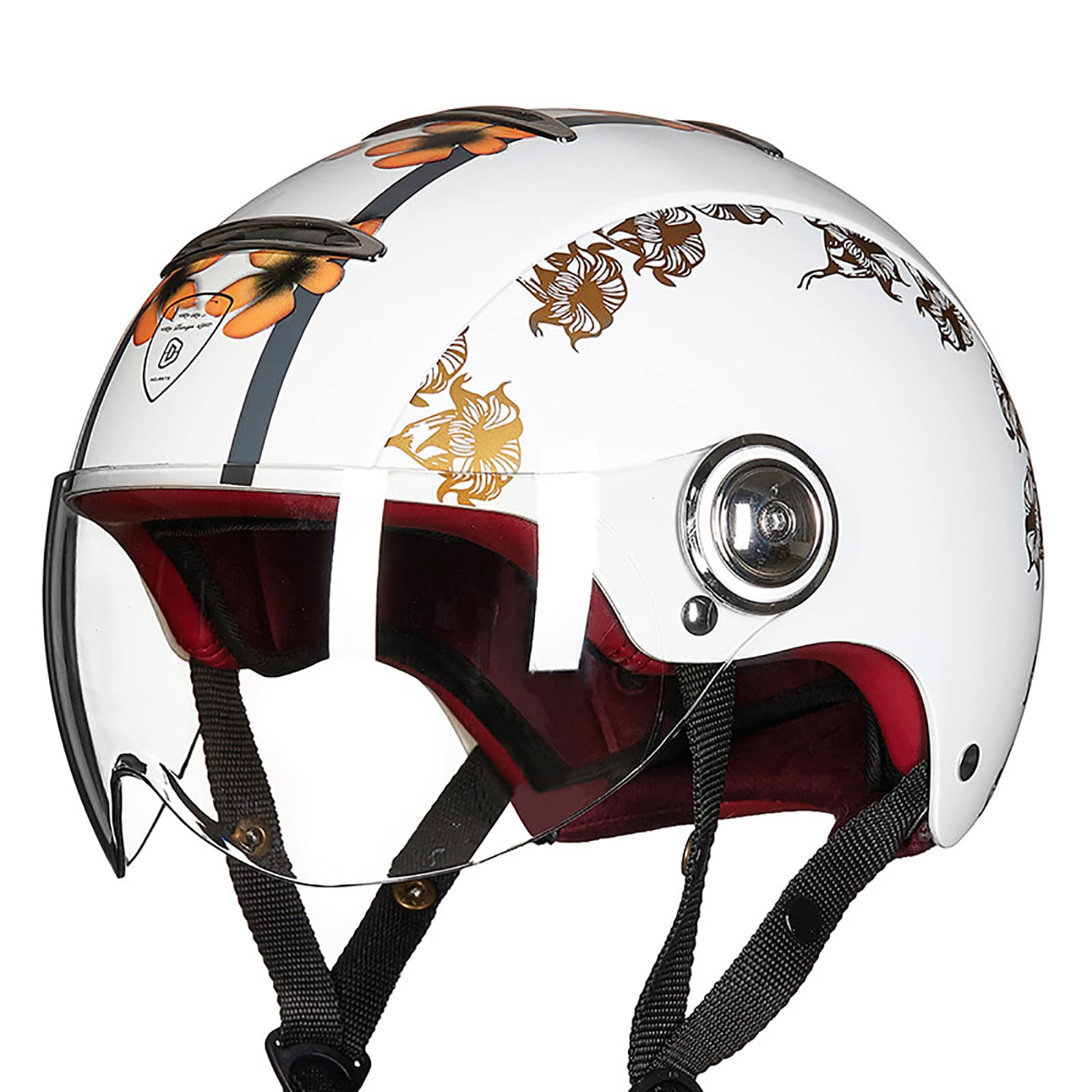 Casque moto jet vintage contre la chaleur et pour rouler en cyclomoteur