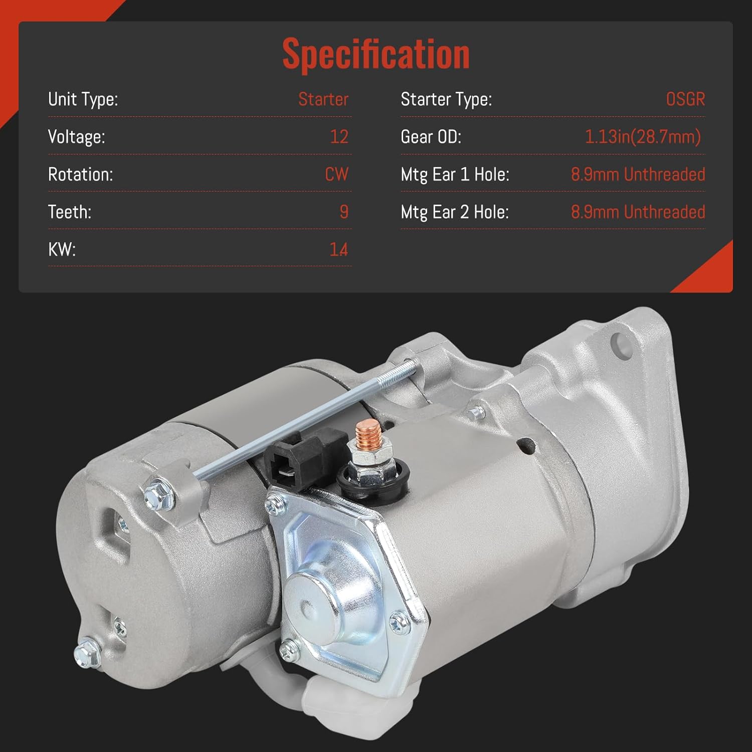 12V 9T Starter 19269-63013 1926963013 Compatible with Kubota Traoctor BX24 BX25 BX2350D BX2230D Engine D902