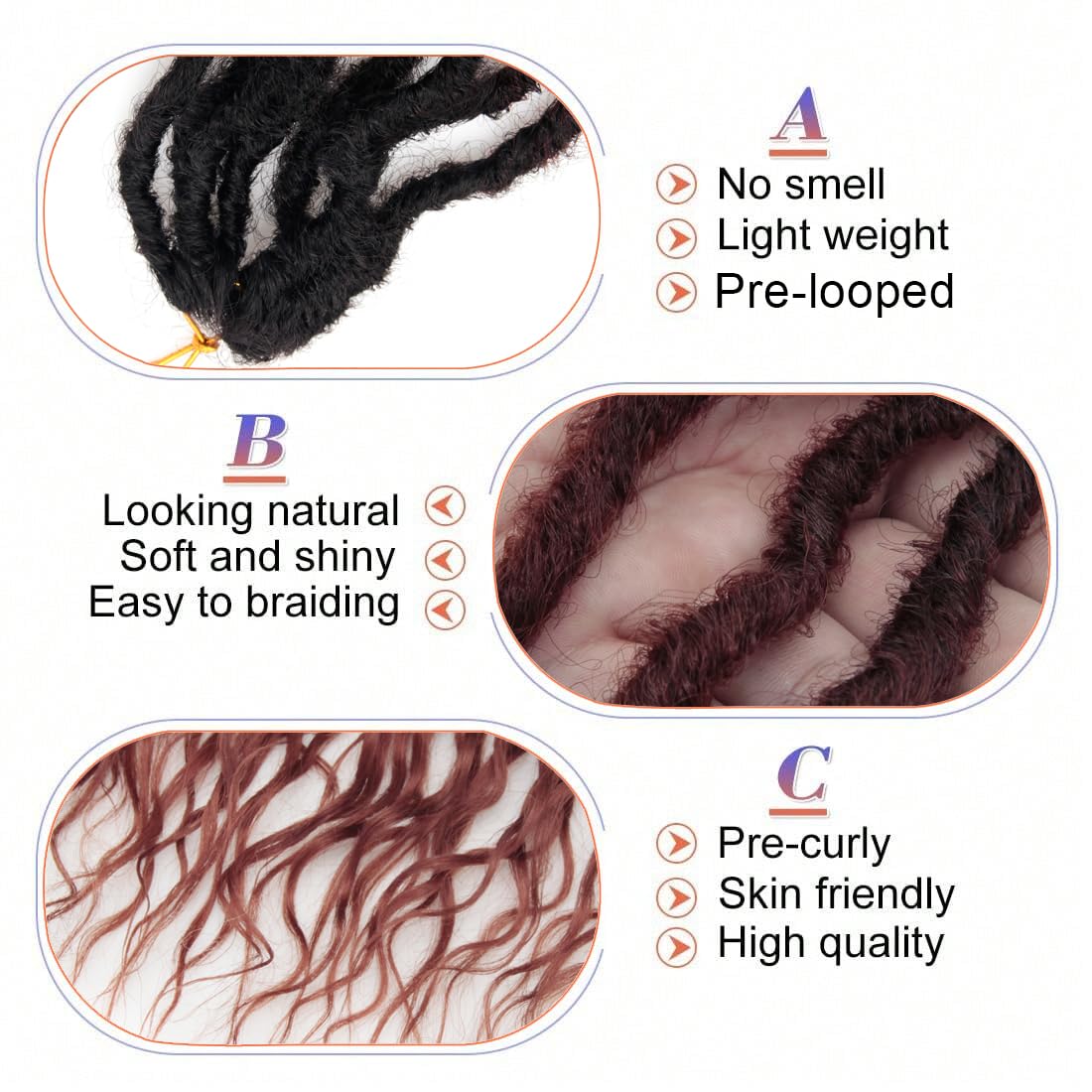 Faux Locs Crochet Hair 18 Inch Soft Locs 7Packs Boho Goddess Locs Crochet Hair with Curly Ends Pre-looped Crochet Locs for Black Women Dreadlock Synthetic Crochet Braids (OT530/350, 18Inch(Pack of 7))