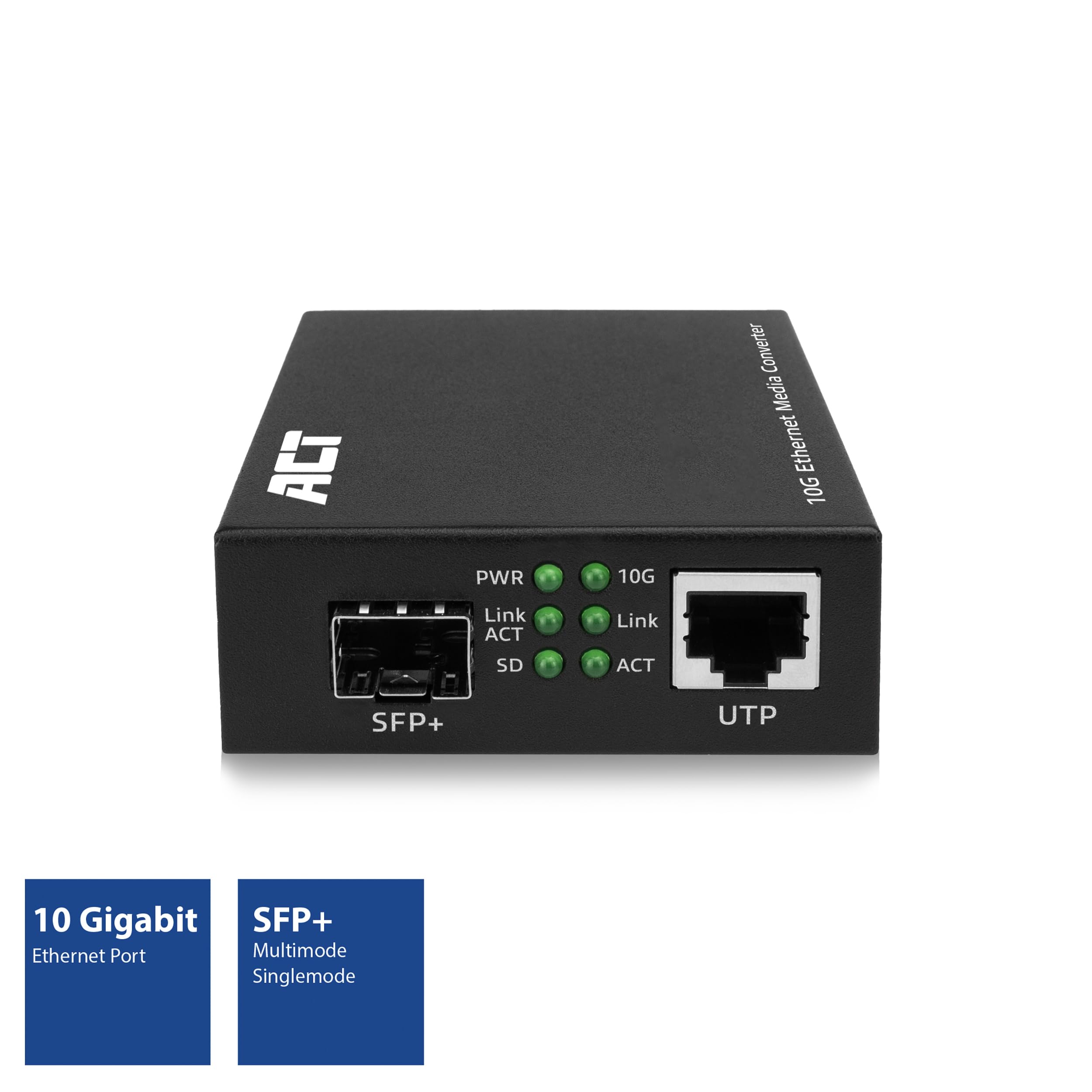 ACT Convertisseur Gigabit Ethernet Fibre Optique, Conforme à la Norme 802.3ab, Multi Mode, Single Mode SFP+ - AC4455
