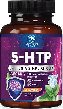 5-HTP Supplement - Extra Strength 5HTP 5-Hydroxytryptophan Griffonia Simplicifolia 200mg Per Serving - 5HTP Supports Restful Sleep, Natural Calm, Brain Health - Bottled in the USA - 60 Capsules