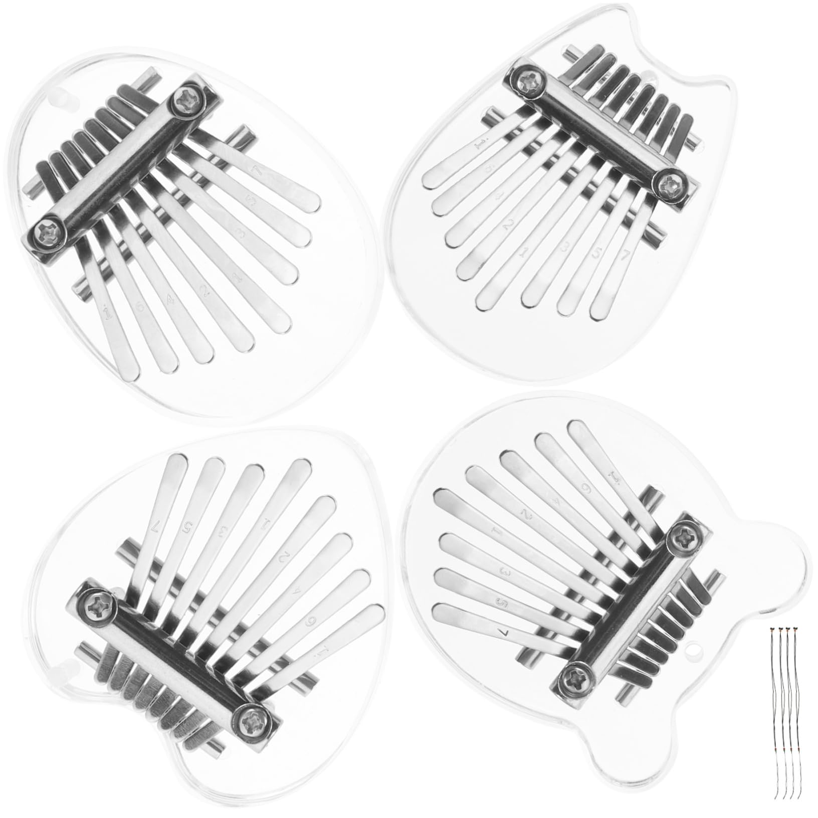 Holibanna 4pcs Mini Kalimba Note Thumb Piano Beginner Decorative Instruments for Adults Lightweight Durable Easy to Play Portable Music