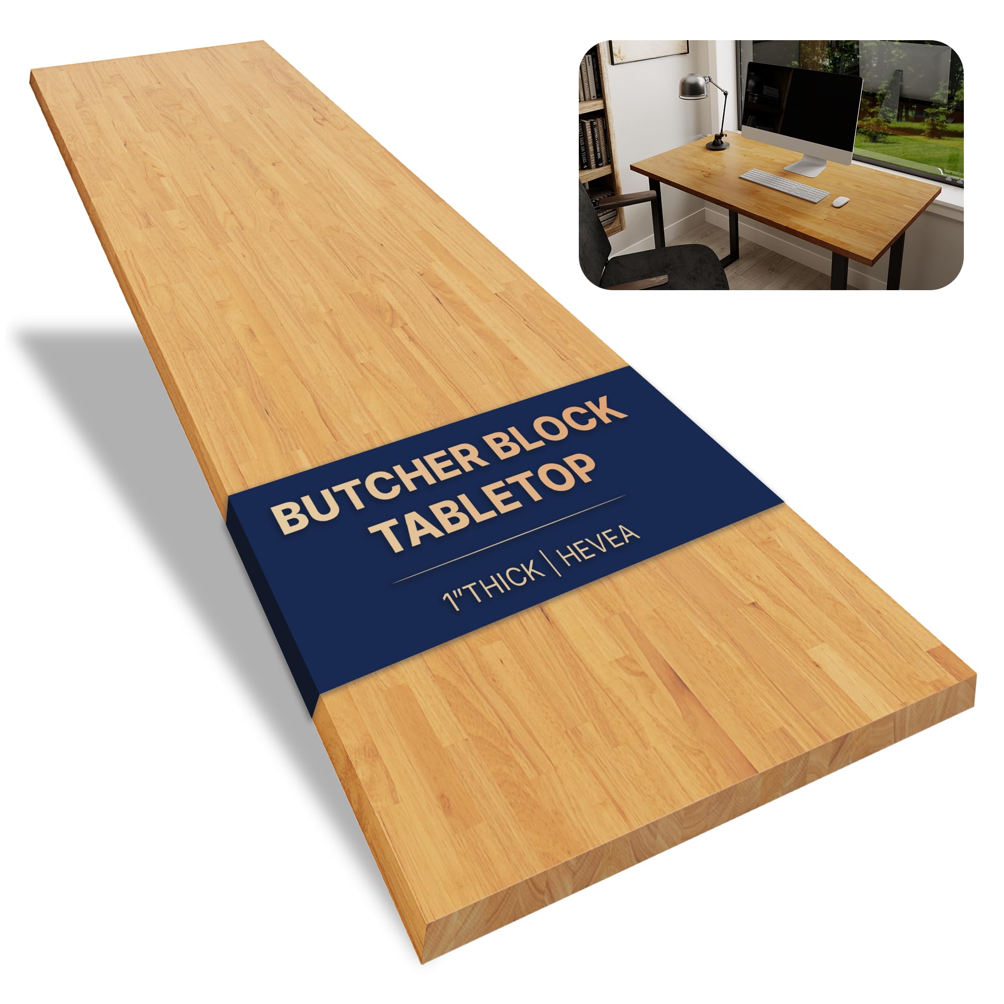 Amazon.com - Howizz 48 x 30 Inch Solid Hevea Wood Table Top with