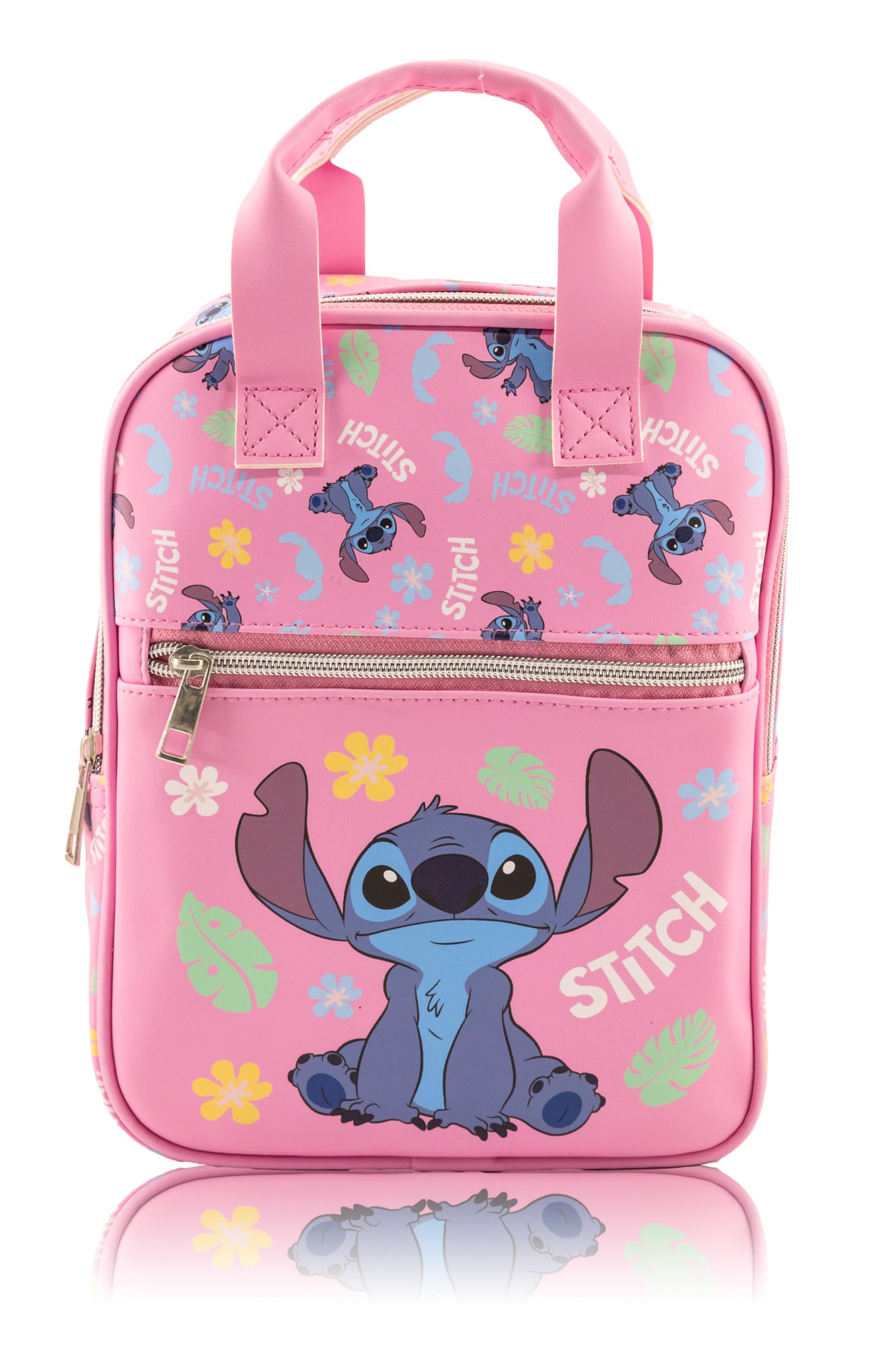 Disney Stitch Mini Backpack for Kids & Adults | 10" PU Leather Disney Backpack Purse | Toddler Travel Bag, Small Backpack Bookbag for School, Travel,