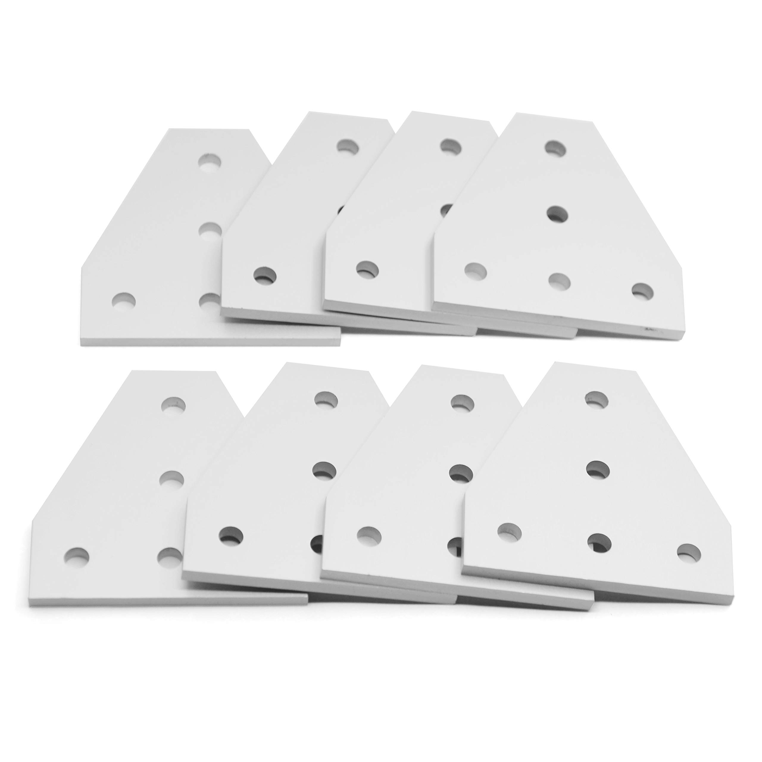 Zeberoxyz 8PCS/Kit Silver T Shape Corner Bracket Plate,5-Hole 90 Degree Joint Board Plate for Slot 6mm 2020 Series Aluminum Profile 3D Printer Frame (8PCS Silver-T)