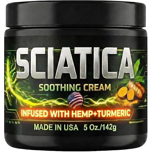 Sciatica Nerve Cream with Hemp Oil, Turmeric, Aloe & Lavender
