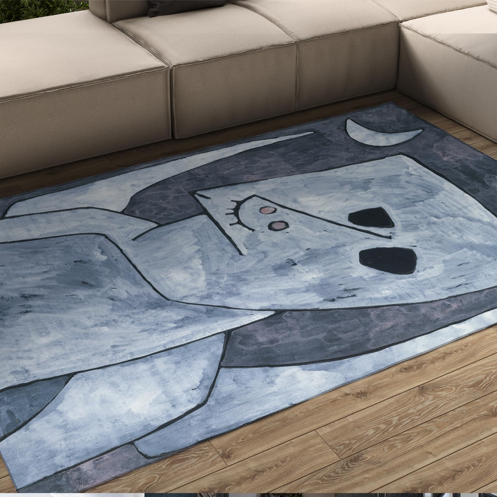 Tapis simple unique au design cartoon drôle avec dossier antidérapant en caoutchouc
