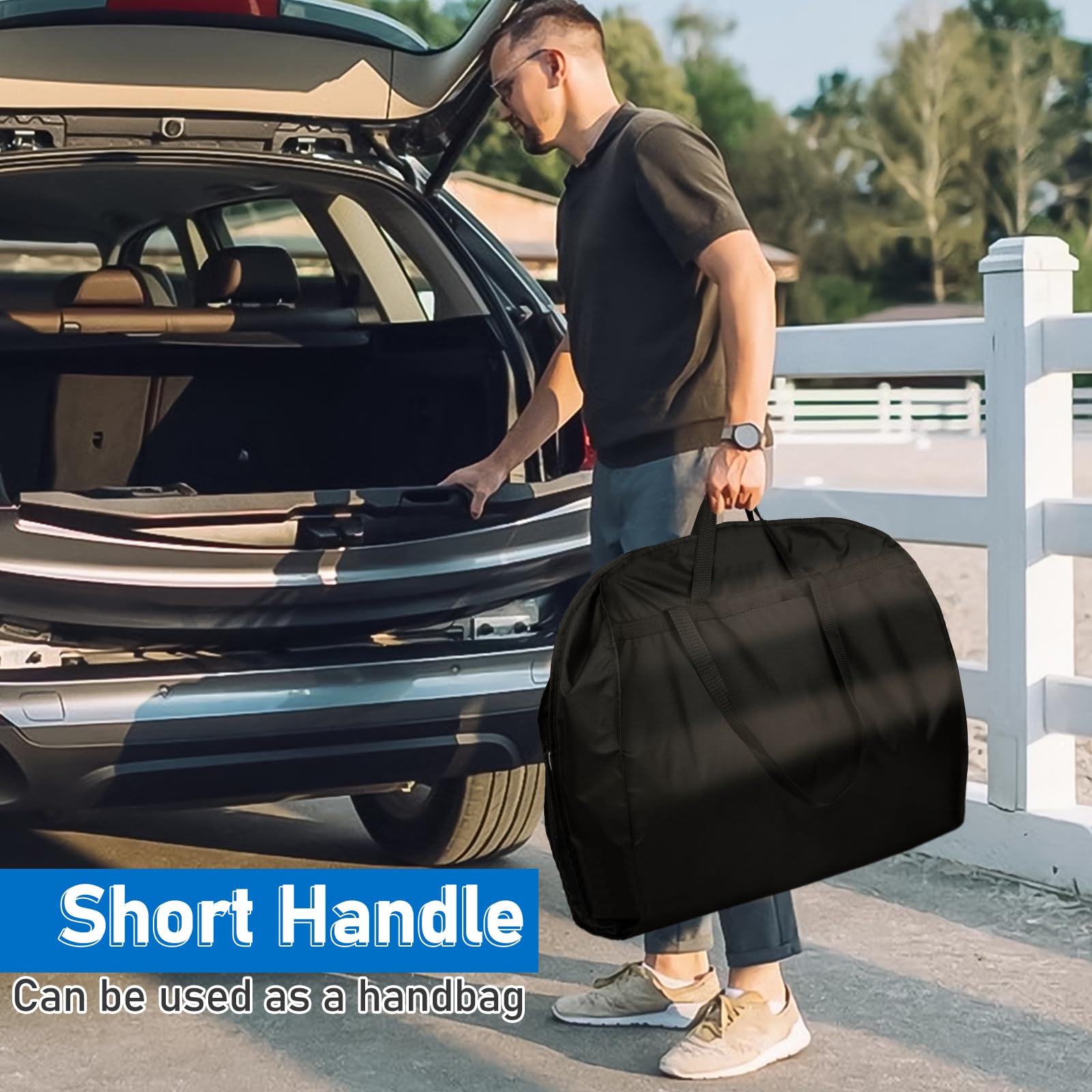 MISSLO 54" Suit Bag for Travel Garment Bag 6" Gusseted Men Suit Carrier Long Women Dress Bag Covers with 4 Handles and Pockets Hanging Protector for Coats Clothes - Image 2