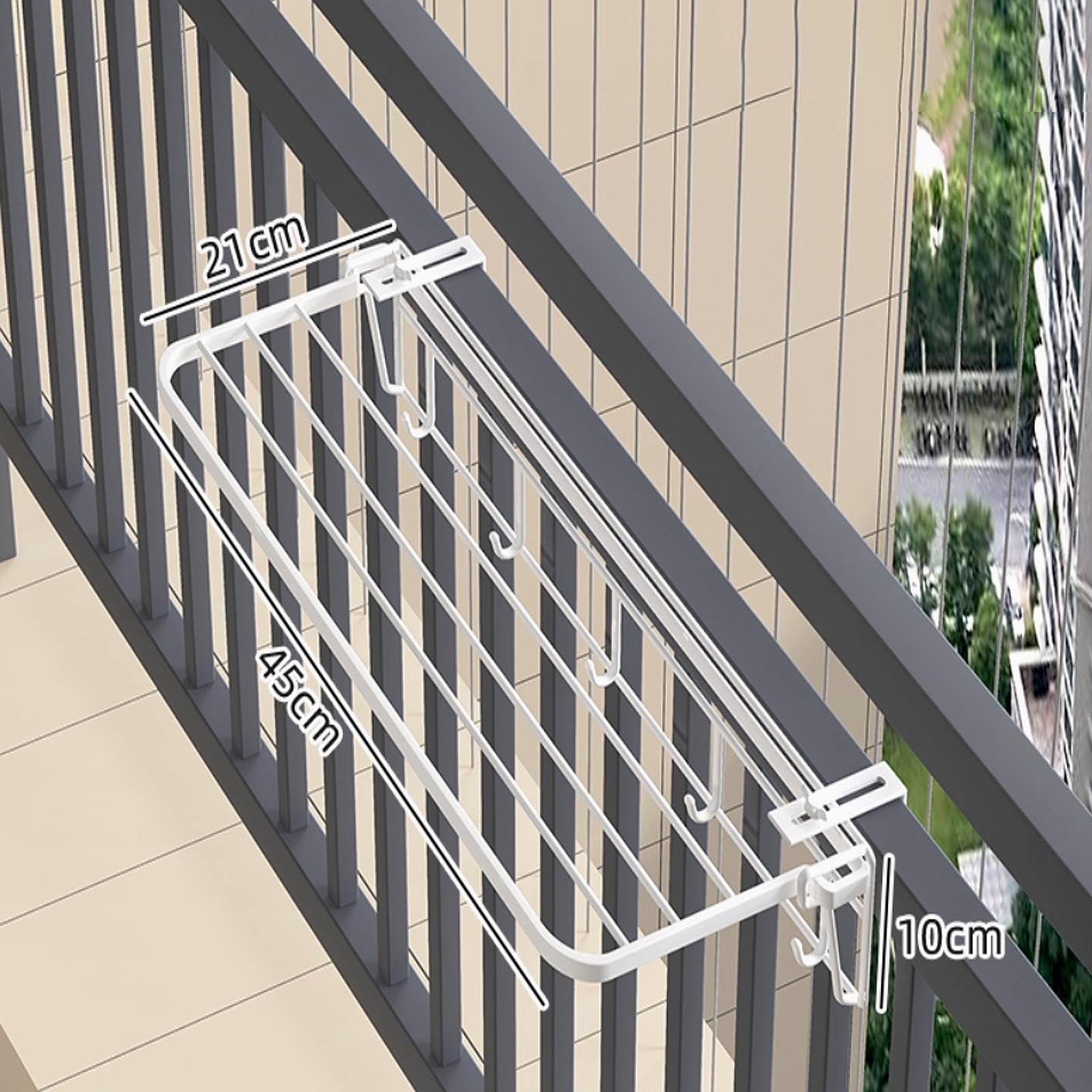 Stendibiancheria Pieghevole per Balcone, Davanzale, Pratico Stendibiancheria Da Posizionare Vicino Al Termosifone, 45 Cm