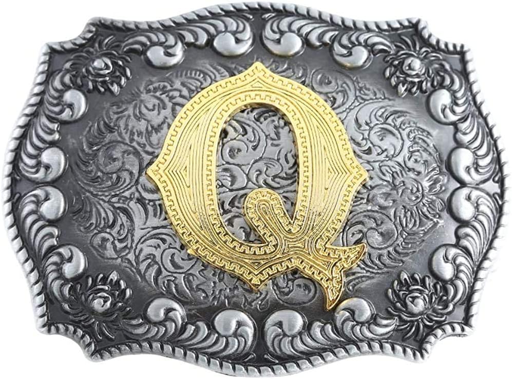 Fibbia Cintura Western Cowboy Con Iniziale - Nuova, In Lega, Multicolore, Per Cinture Da 1.5 Pollici Fibbia Cowboy Iniziale