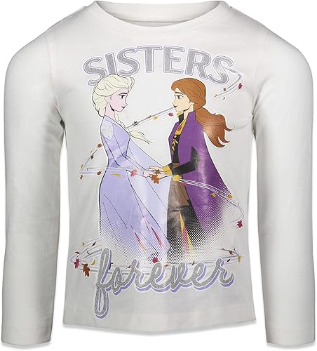 Miniatura 5 de Disney Frozen Princess Anna Elsa - Paquete de 3 camisetas para niñas pequeñas a niños grandes