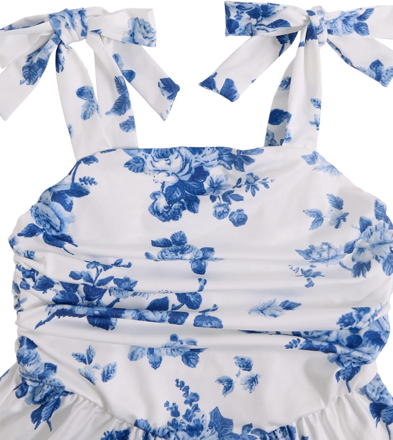 Floerns Girl's Floral Tie Shoulder Cami Midi Dress Sleeveless Summer Beach Dresses