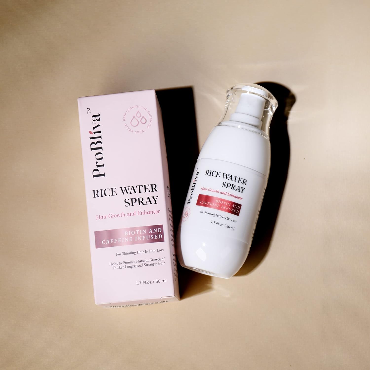 Rice Water Hair Growth Treatment Scalp Spray Infused with Biotin Caffeine for Thinning Hair and Hair Loss - with Castor Oil Rosemary Oil, Hair Growth and Enhancer 1.7 Fl. oz : Everything Else