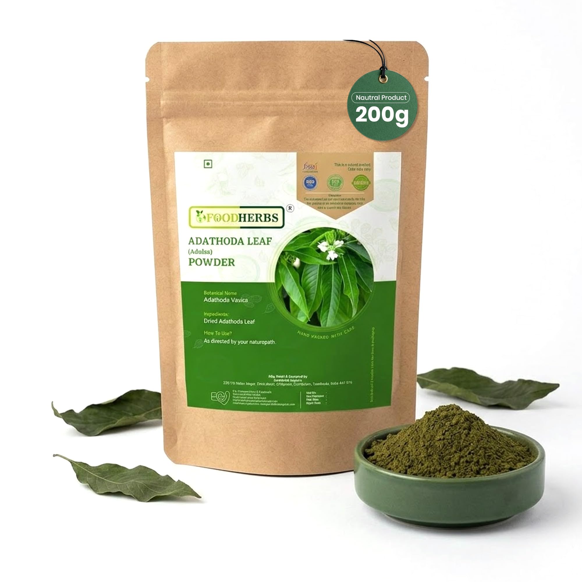 Adathoda Powder 200 GMS/0.44 lbs Adathoda Vasica Adulsa