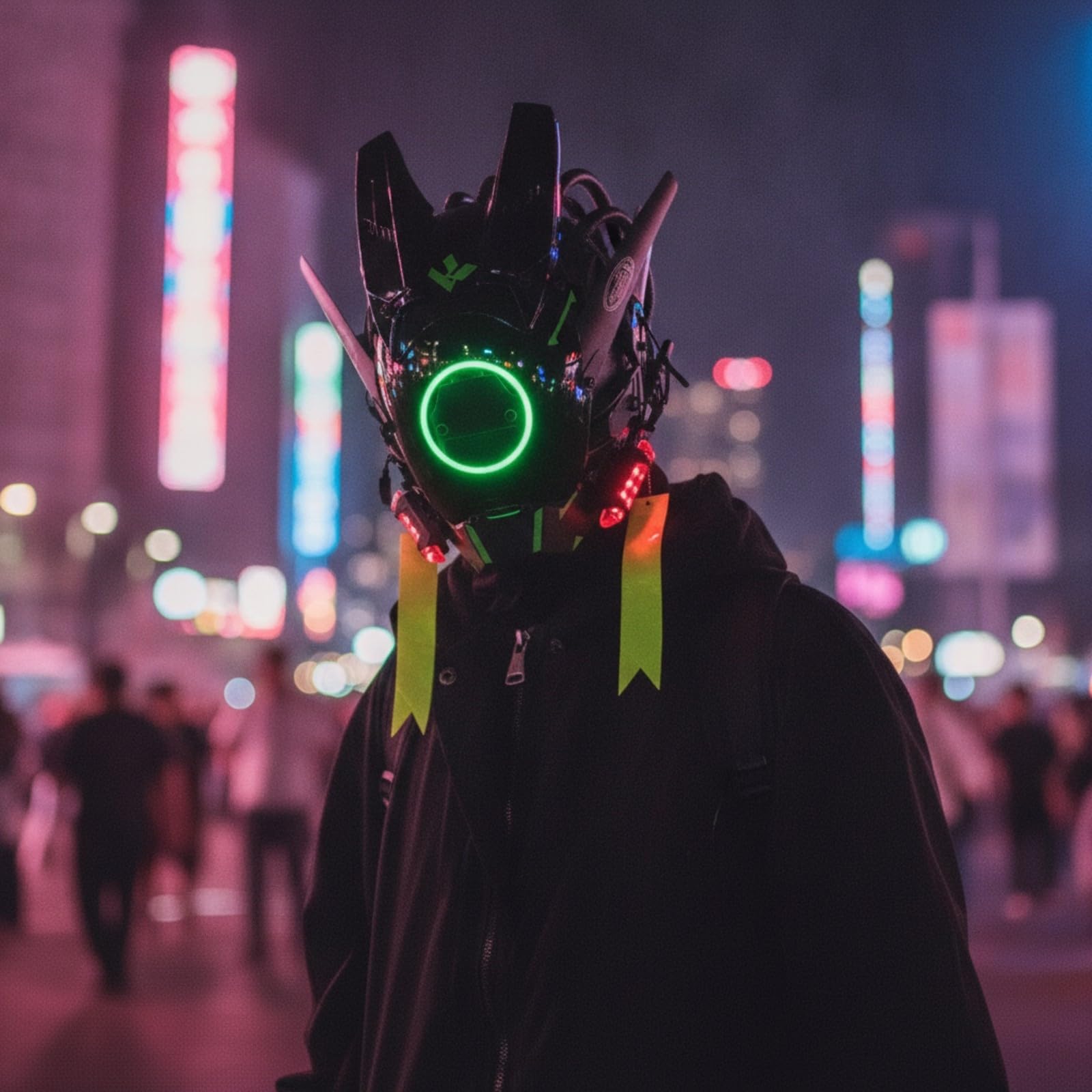 Glänzend Vollgesichtsmaske, Weiß, RundLichtFlügelGeflecht