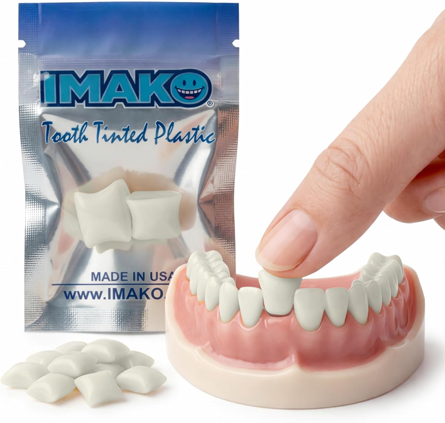 Imako Tooth Tinted Plastic - Natural Color - Temporary Tooth - Made in USA