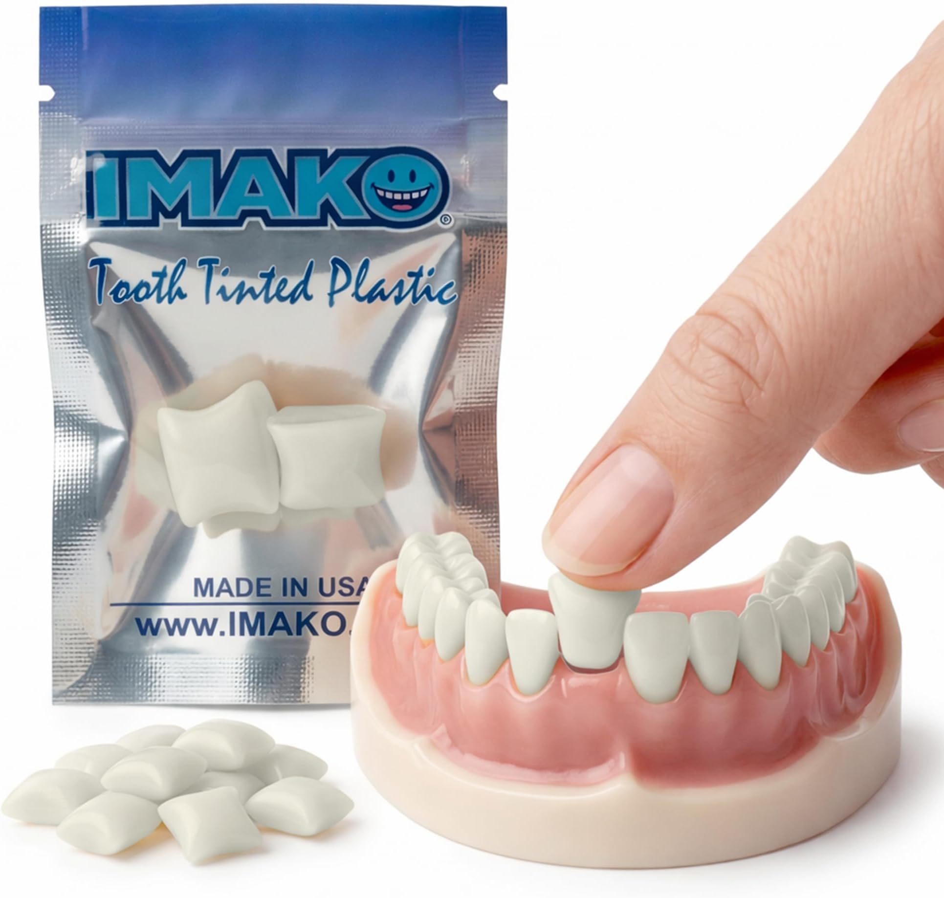 Imako Tooth Tinted Plastic - Natural Color - Temporary Tooth - Made in USA