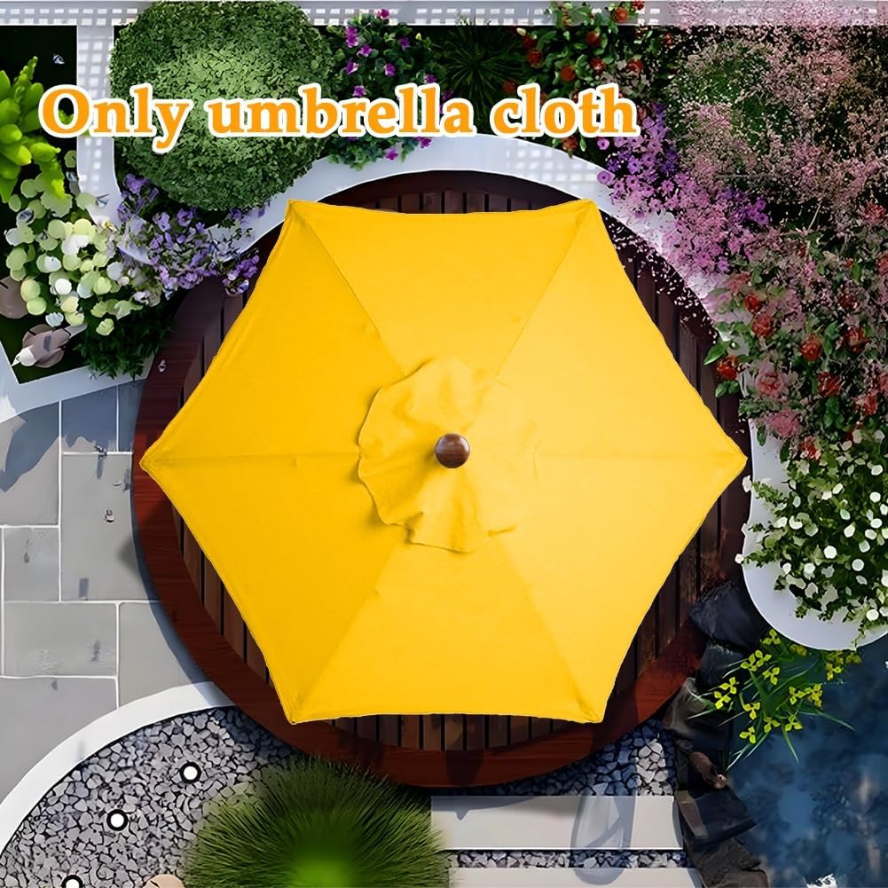 Patio Replacement Umbrella Cloth, 6 Ribs/8 Ribs Parasol Canopy, 6.5ft 7.5ft 9ft 10ft Replacement Parasol Cover, Garden Umbrella Top Canopy For Lawn Backyard Sand Pool