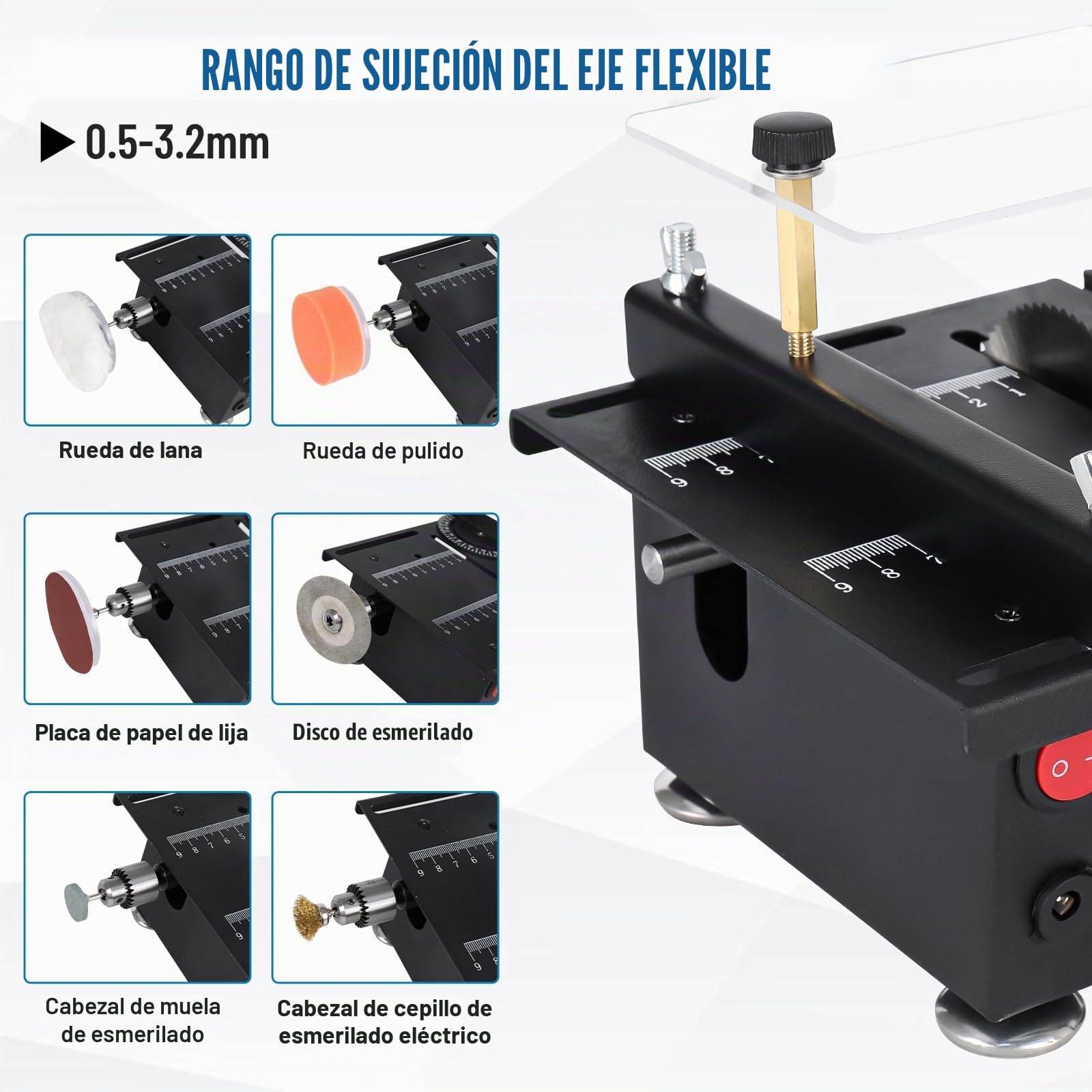 Sierra circular portátil de precisión, 7 velocidades, fuente de alimentación ajustable 0,1-16 mm, altura de hoja ajustable para manualidades y bricolaje