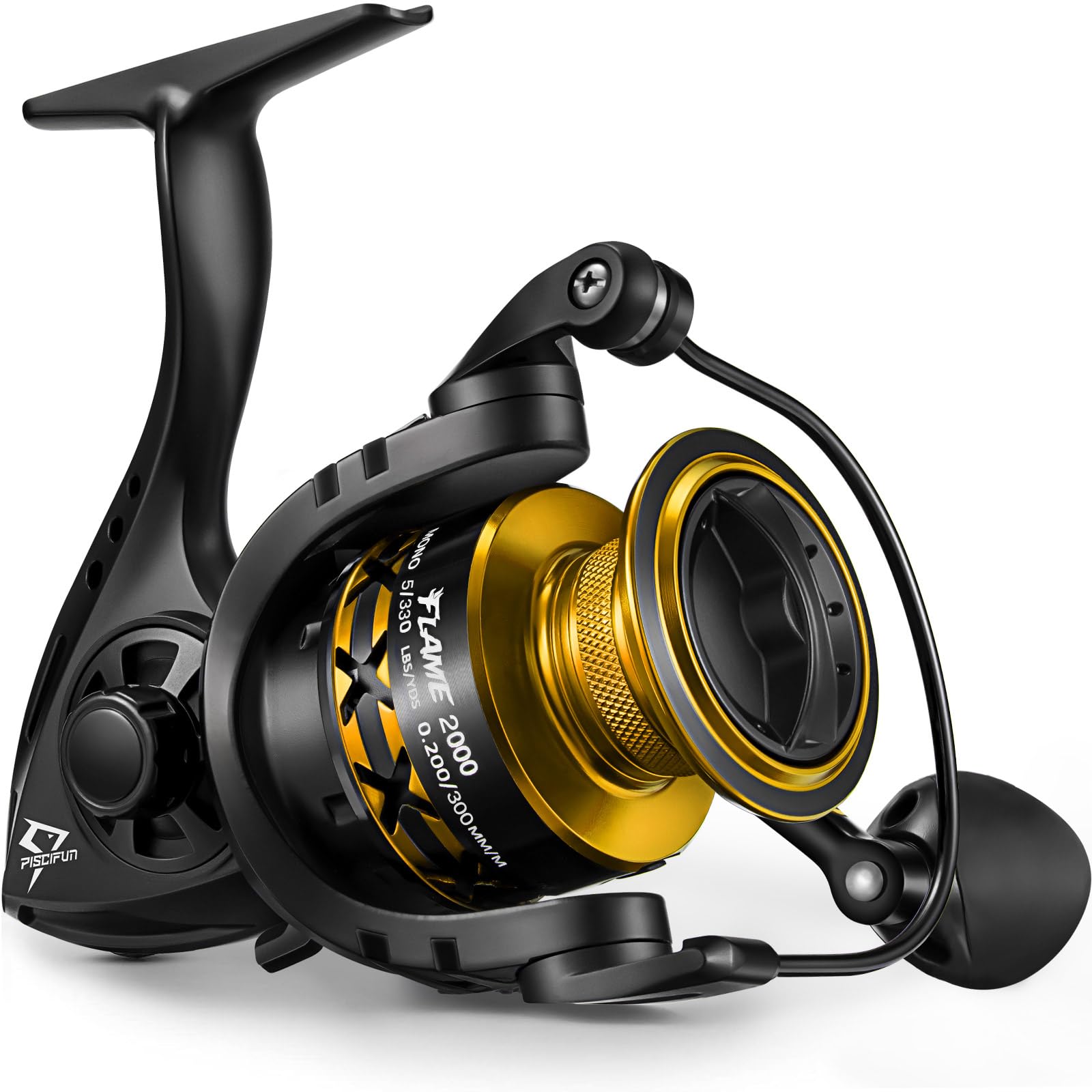 Piscifun Flame Spinning Reels, Lightweight 9+1BB Ultra Smooth Spinning Fishing Reels, 19.8LBs Max Drag, 2000, 3000, 4000, 5000 Series, Red & Blue