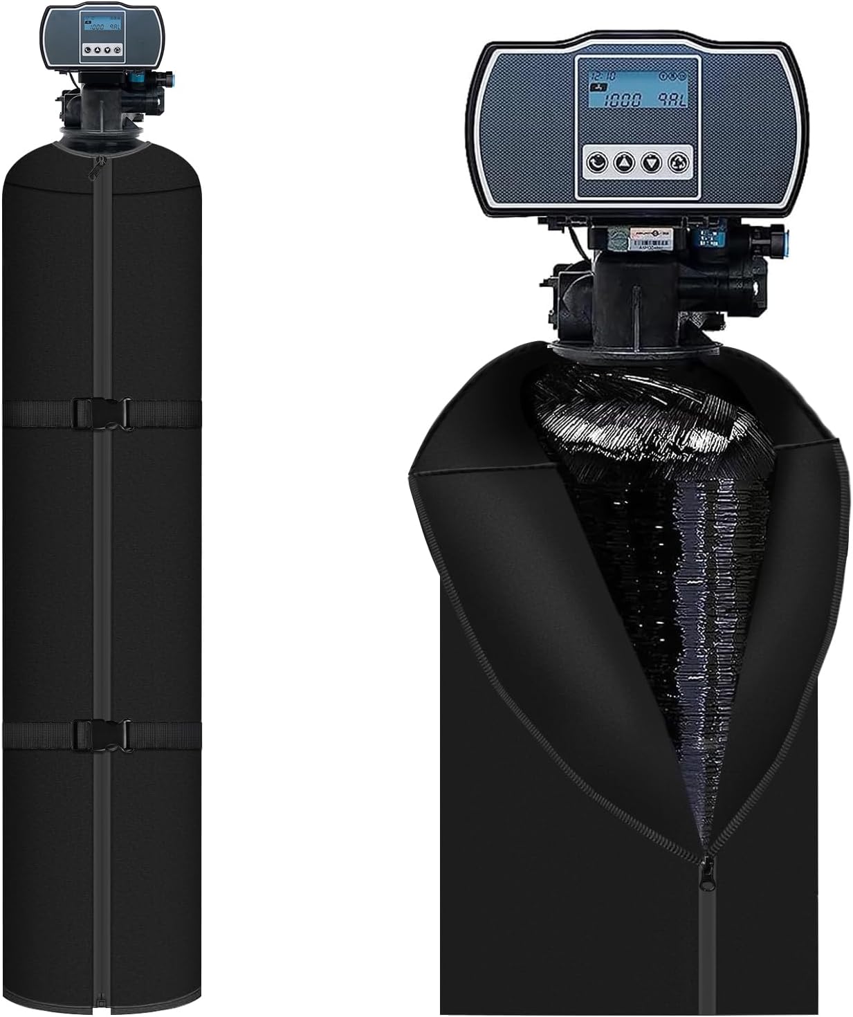 Water Softener Tank Jacket, 3mm Neoprene Water Softener Cover Insulated, Heavy Duty Tank Cover to Prevent Sweating, 10''D x 54''H- Black