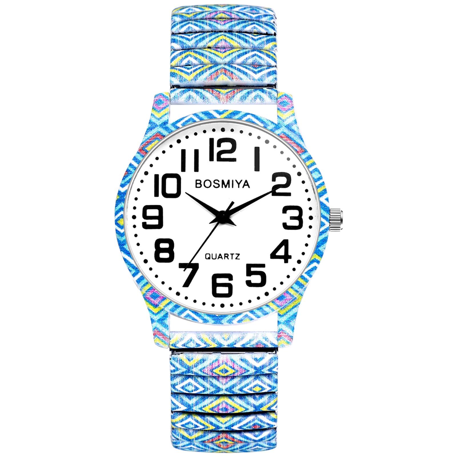 OIDEA Women Large Face Stretch Band Quartz Watch