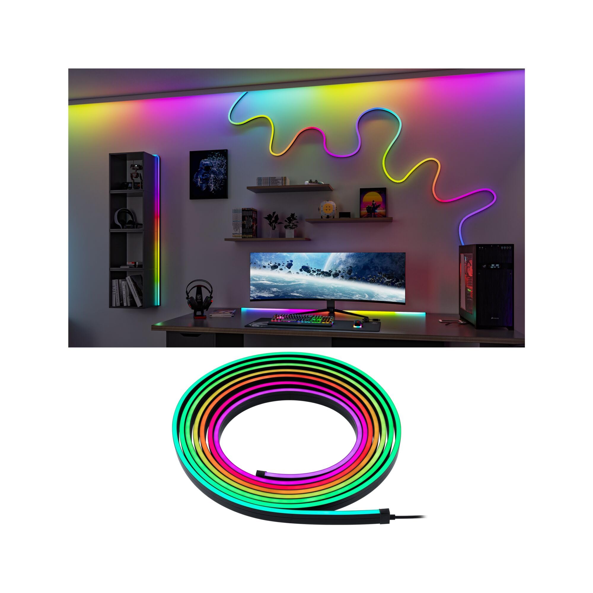Paulmann EntertainLED Black Neon Tube USB 5m 12W 5V DC schwarz 79557