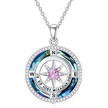 TOUPOP Necklace Gifts for Wife Compass Jewelry Women Anniversary Girlfriend Birthday Gift for Her Valentines Id be Lost without You Sterling Silver Birthstone Necklaces