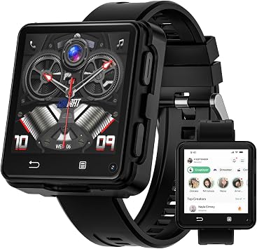 LOKMAT 4G Smart Watch Phone Call, 4GB+64GB Android 11 CPU MTK6761 Smartwatch, 2.64" Large Screen Gaming Watch 1200mAh Type-C Port Dual Camera WiFi Bluetooth GPS Smart Watches for Men