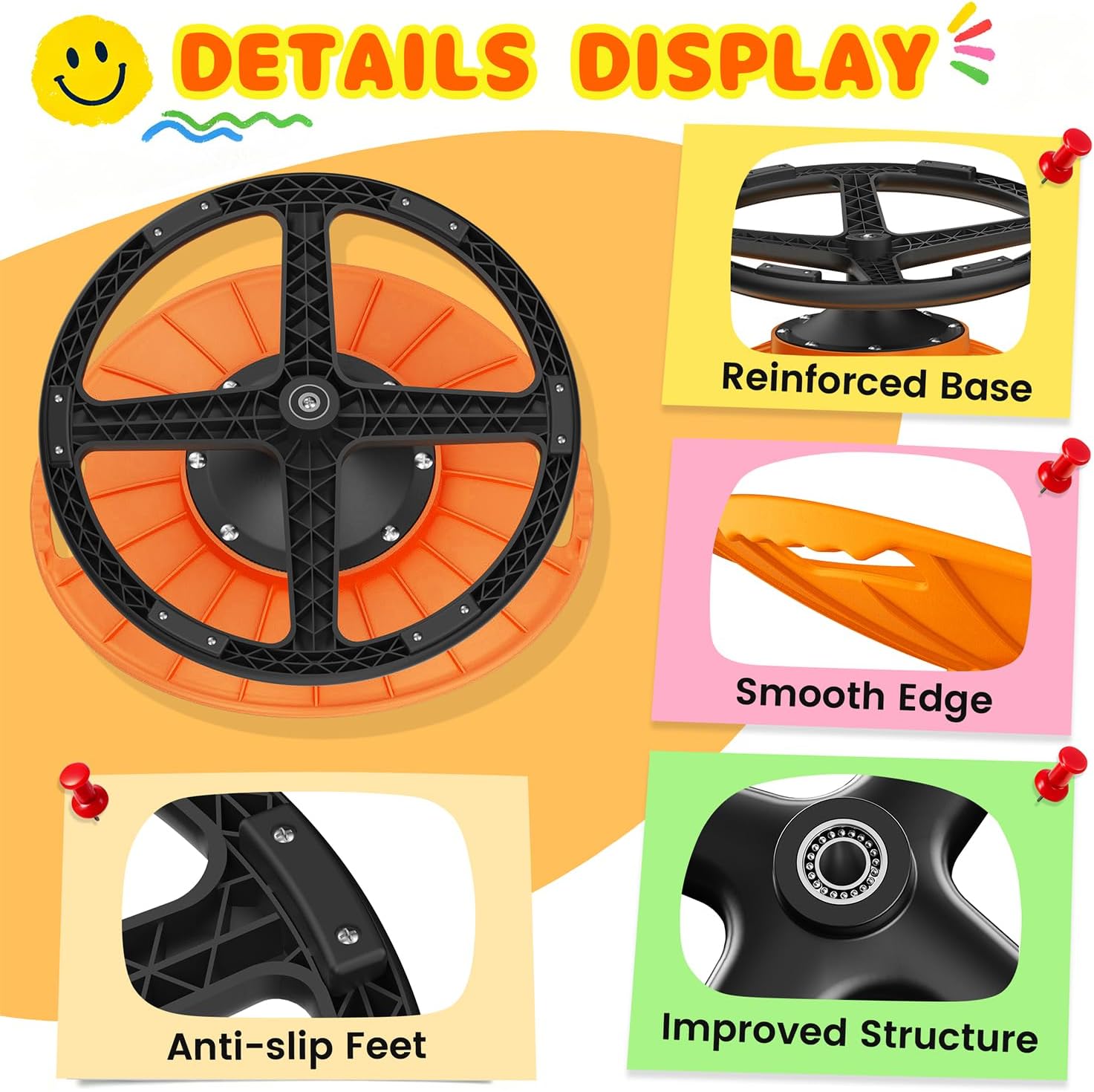 Spinning Chair for Autistic Kids,CPC Certified Sensory Swivel Chair with Heavy-Duty Reinforced Base, Safe 360° Rotation Fidget Chair for Vestibular Input,ADHD & Special Needs