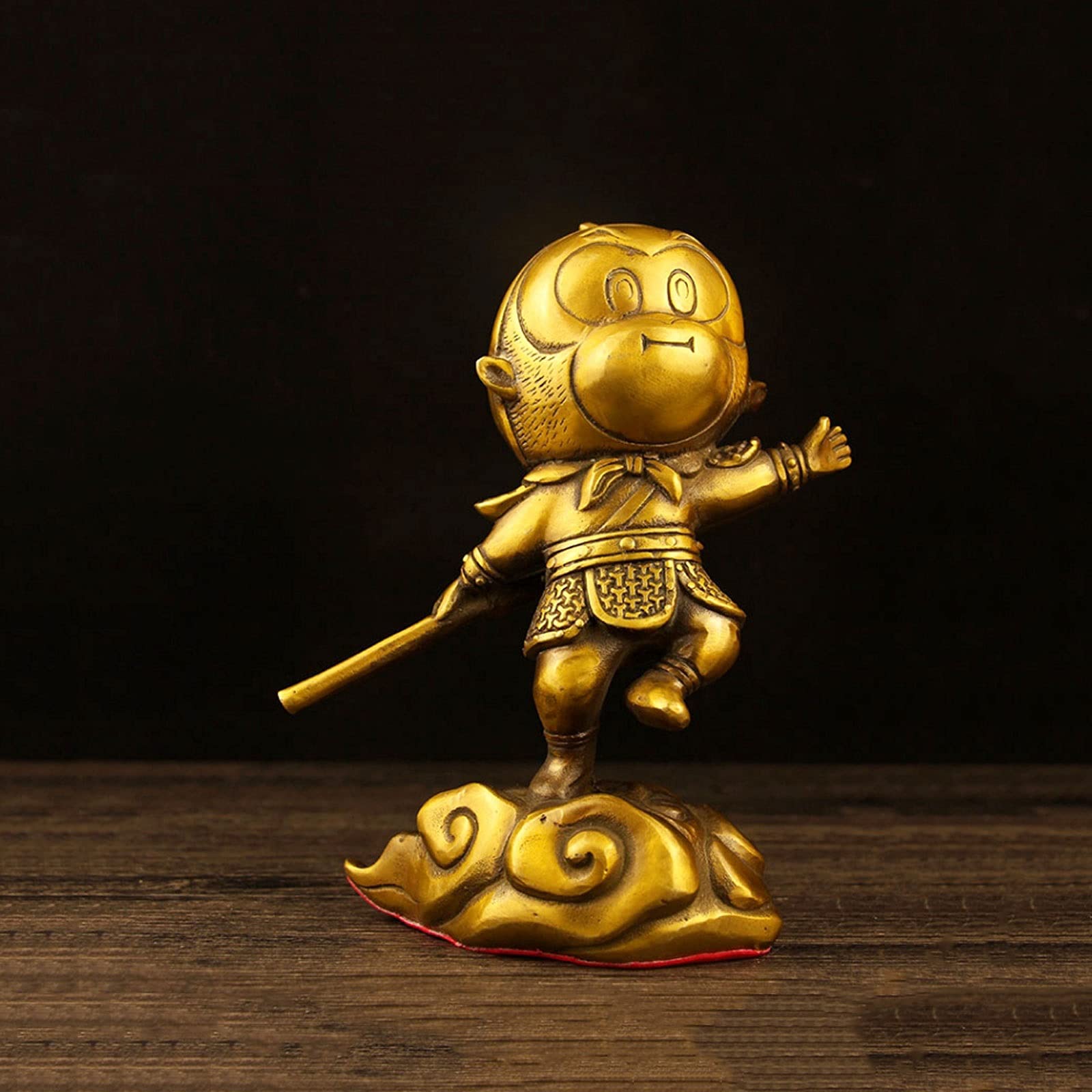 Sun Wukong Statue Decoration Miedź Walka Buddha Kreatywny Dekoracje Ozdoby Ozdoby Salon Pulpit Rzemiosło Monkey King Rzeźba Materiał Office Dekoracja Urodziny Prezent Desktop Akcesoria Figurki Figurka