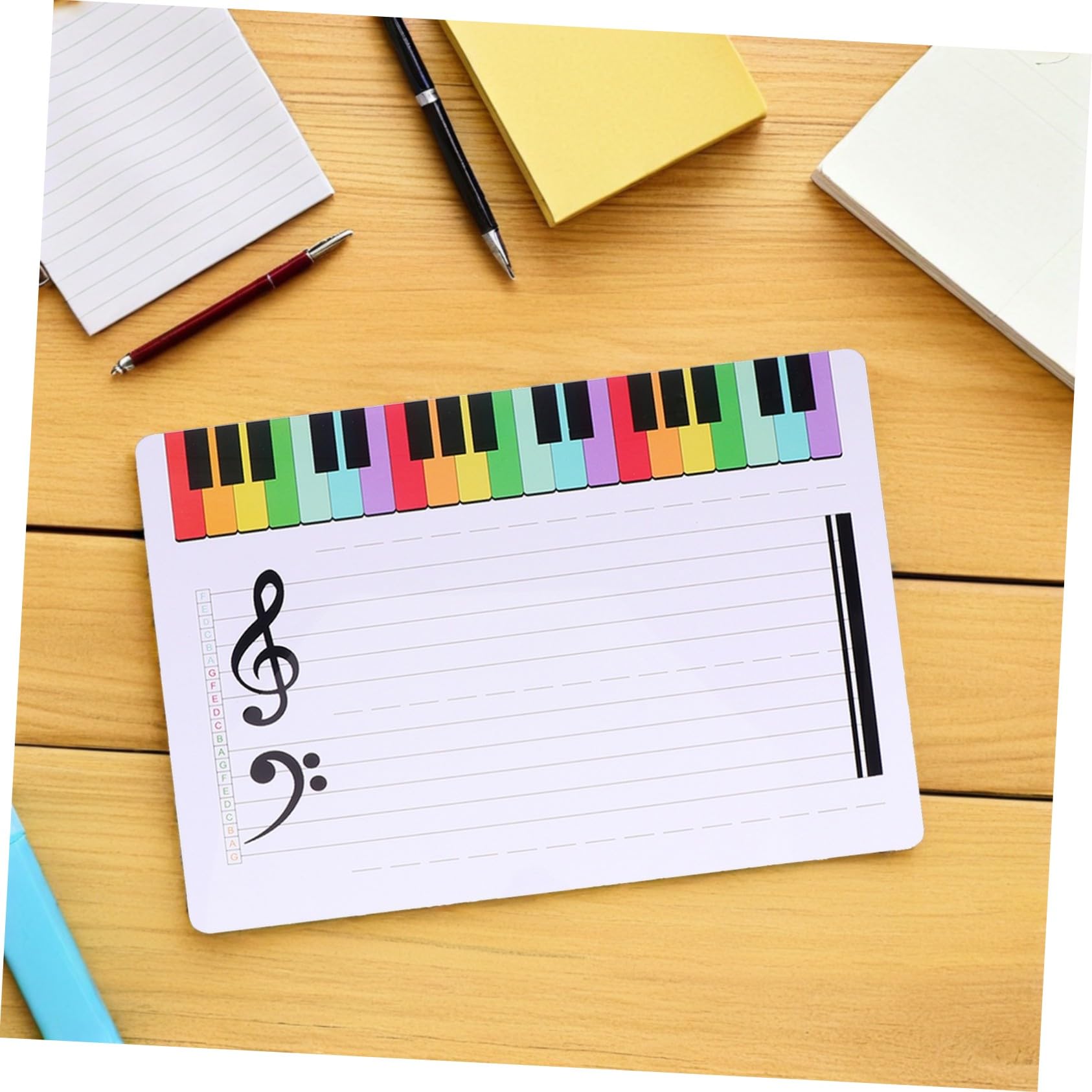 TEHAUX 10 Stück Personal Whiteboard Tafel Beschreibbar Löschbar Musiktafel Musik Klassenzimmerbedarf Whiteboard Mit Klavierunterrichtsübung Trocken Abwischbare Tafel Trocken