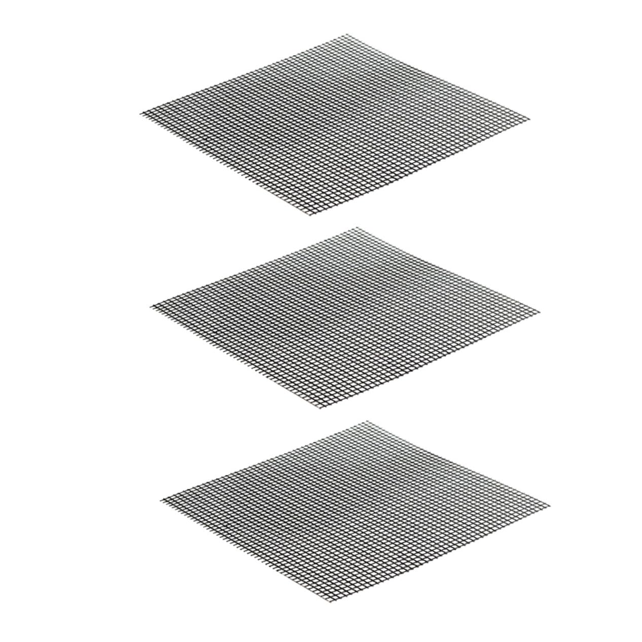 Toyvian 3pcs Non Stick BBQ Mesh Mats Heat Resistant Grill Mat for Outdoor Cooking for BBQ Oven and Grilling Easy to Clean Prevents Food Fall Through