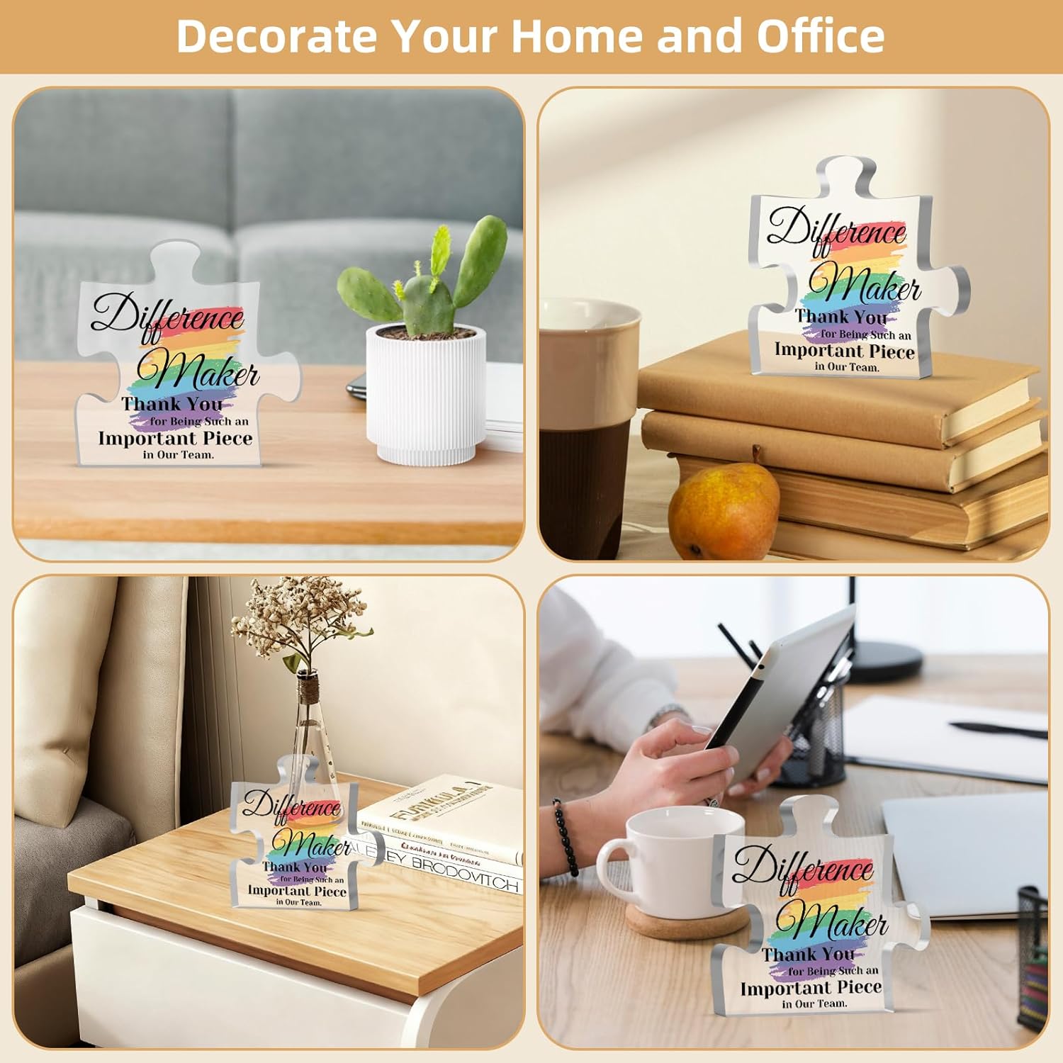 Thank You Gifts for Women Home Office Decor Acrylic Sign Inspirational Gifts for Leader Boss Staff Employee Mentor Coach Manager Coworker Teacher Appreciation Gift Retirement Goodbye Farewell Present - Image 5