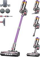 Feetis V10 Cordless Stick Vacuum: 600W 50KPa Suction, 70Min Runtime, Self-Standing, Anti-Tangle, Touch Screen for Pet Hair & Carpets